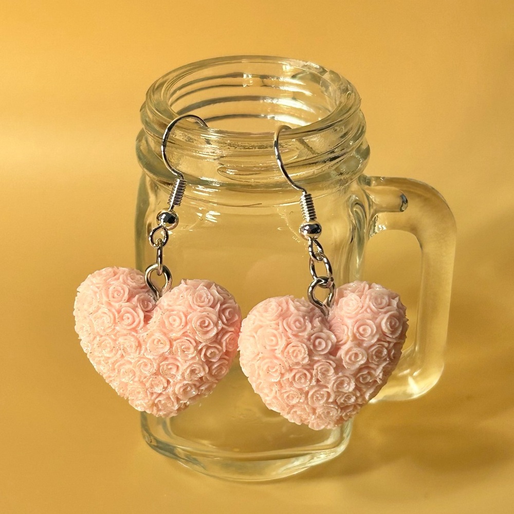 Heart With Flowers 🌸 Earrings